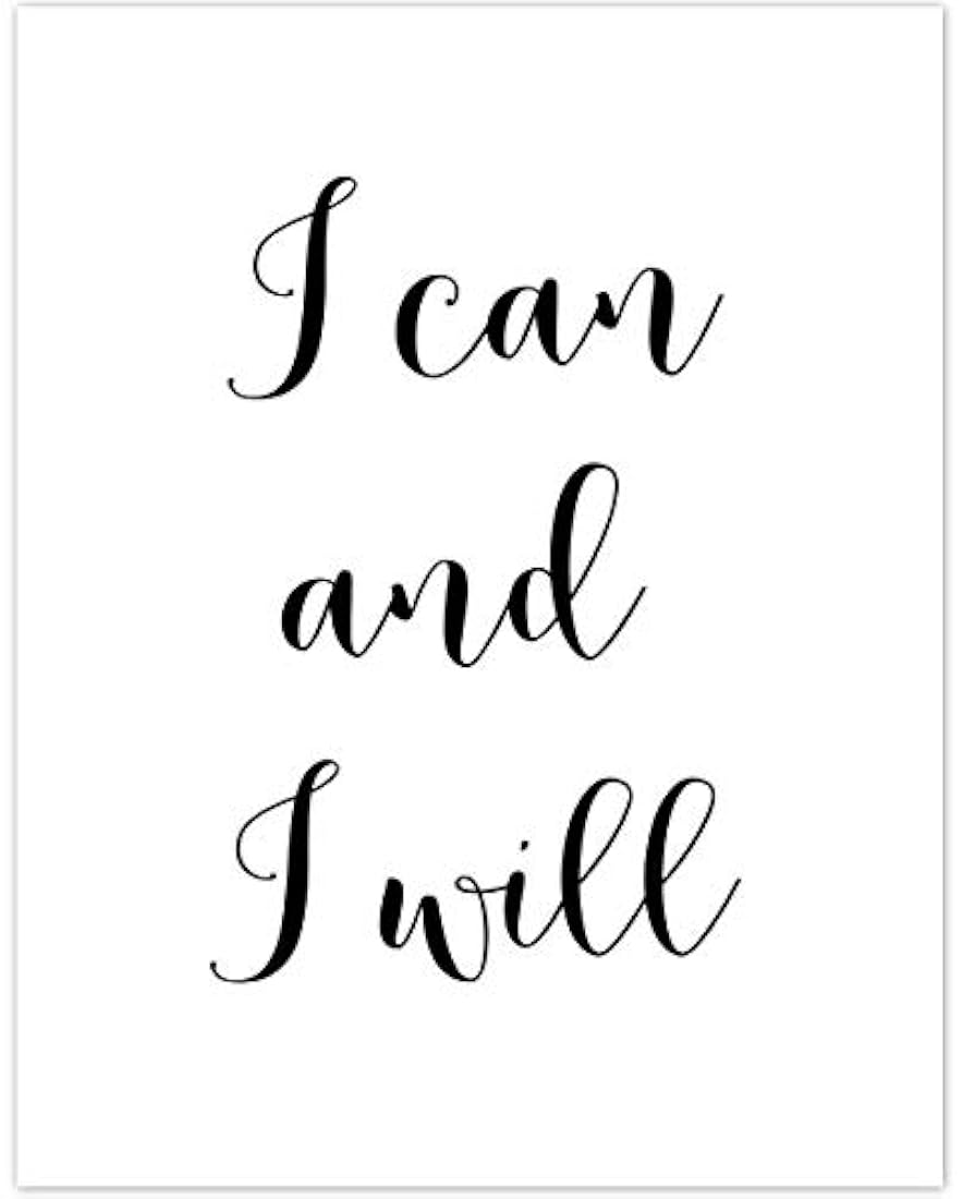 Puedo y lo haré - Impresión de arte de tipografía sin marco