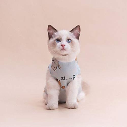 TRAJE de recuperación de gatos después de la cirugía, alternativa de cuello E para cono de mascota, banda quirúrgica profesional elástica para cachorros, gatitos, heridas abdominales, daños en la piel/destete