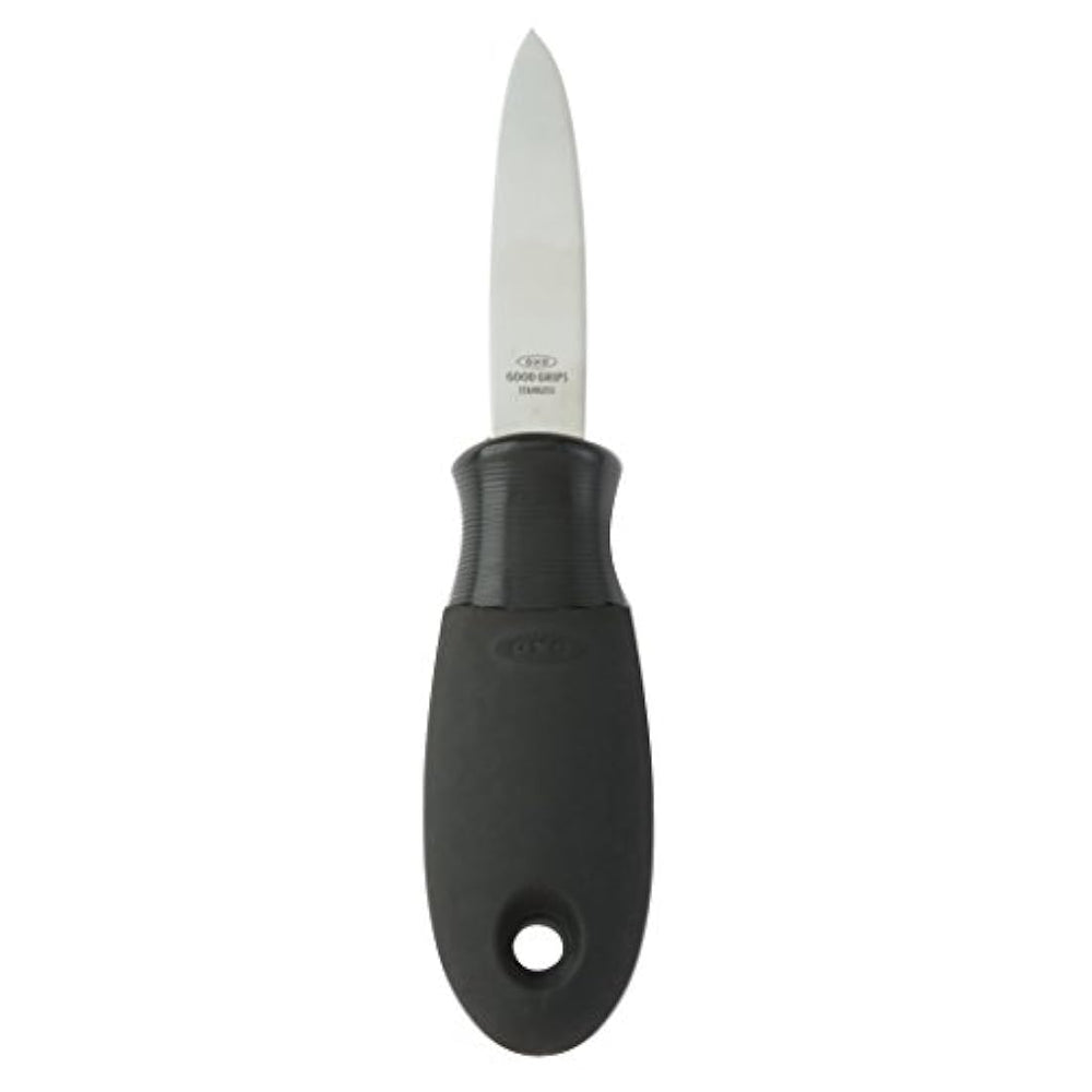 Cuchillo para ostras con mango antideslizante, 7, Negro.