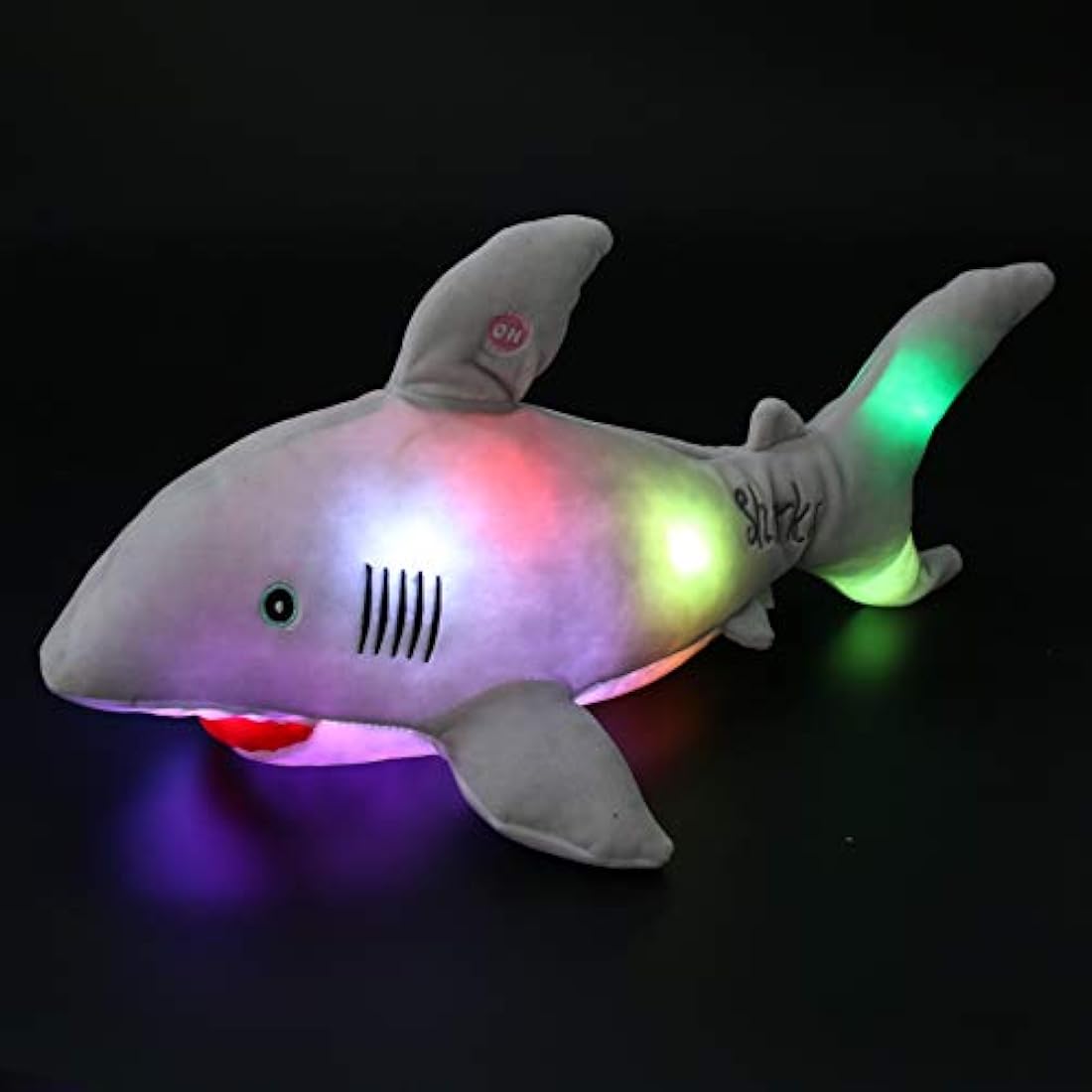 Peluche diseño de Tiburón Gris con luz LED, 20.0in, Bstaofy