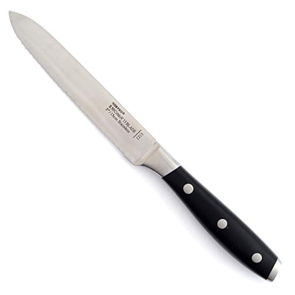 Cuchillo de acero inoxidable, Cuchillo serrado, Negro