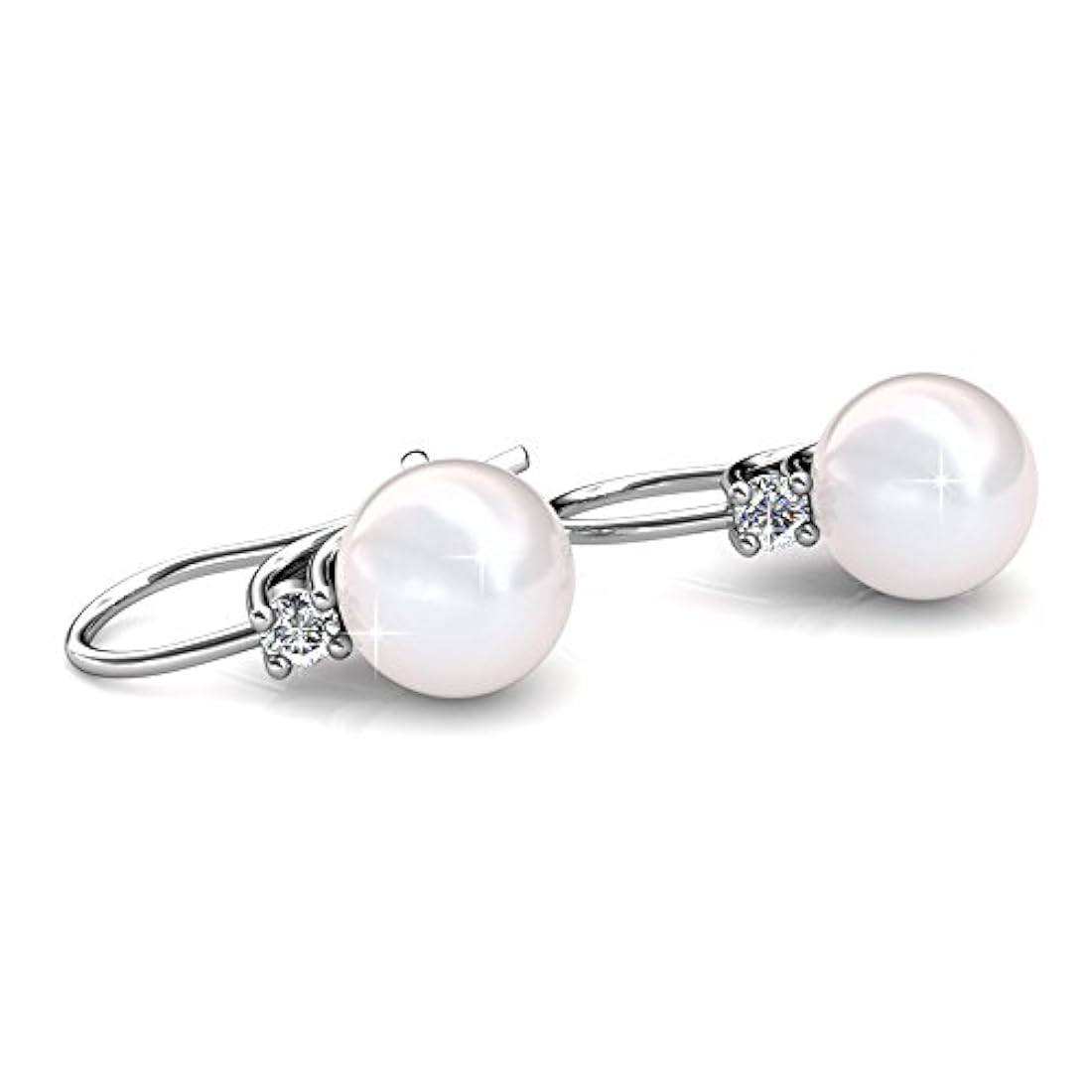 Pendientes de perlas de oro blanco de 18 quilates