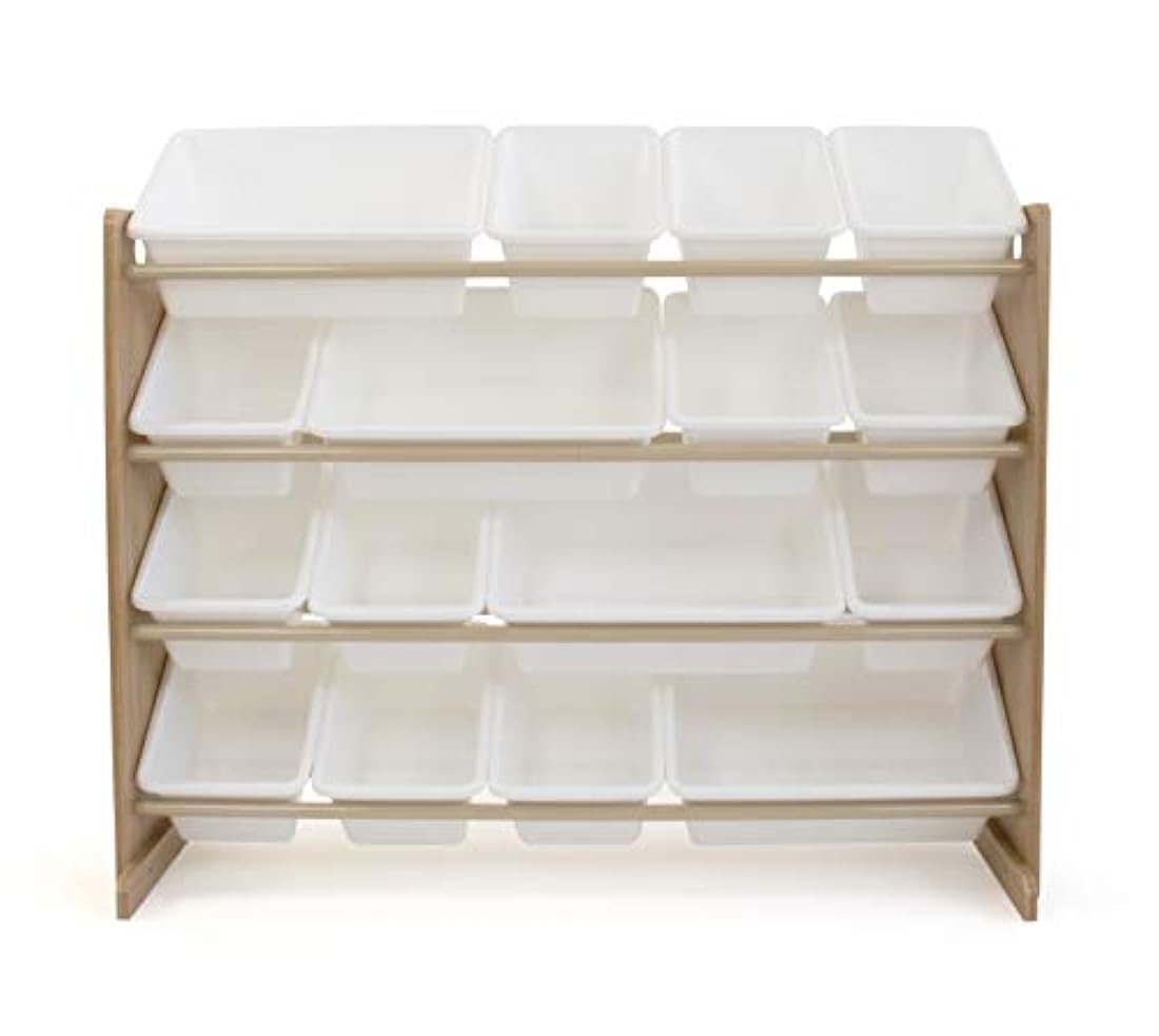 Organizador de almacenamiento de juguetes Natural / blanco