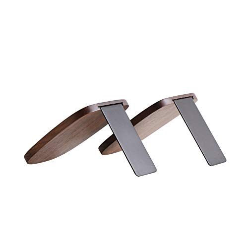 Muso - Sujetalibros de madera para estantes, para libros pesados, archivos de oficina, revistas de 5.51 x 4.72 x 4.25 pulgadas (madera de nogal)