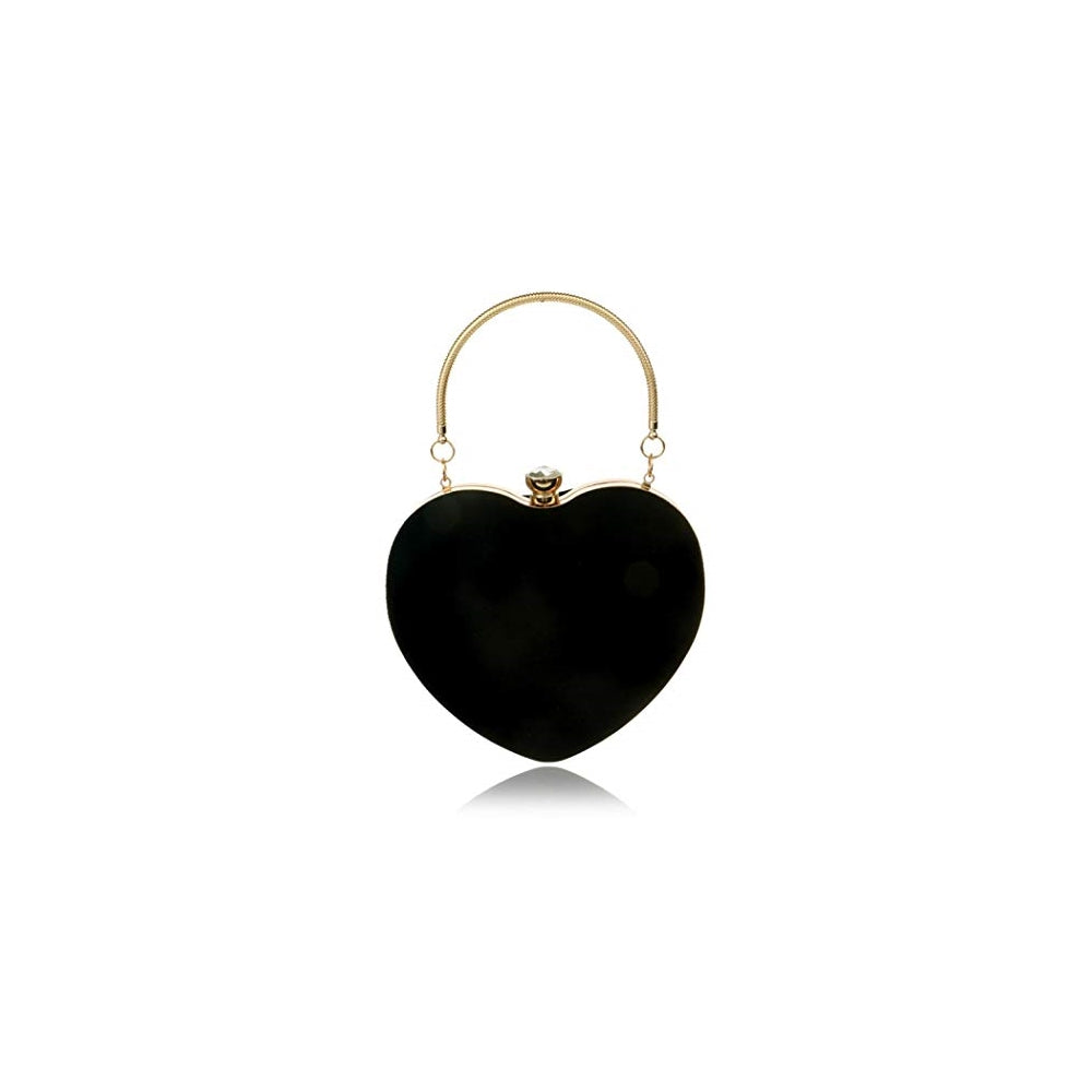 Bolsos de mano de terciopelo con corazón para mujer