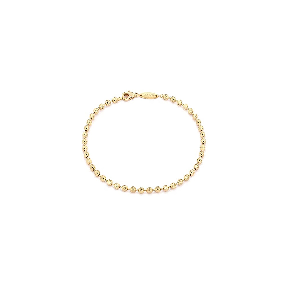 Pulseras y tobilleras de cuentas chapadas en oro