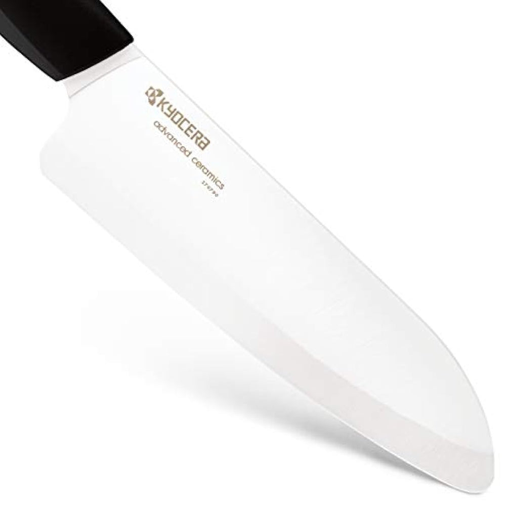 Kyocera  Cuchillos (mango negro, hoja blanca), Blanco, 6