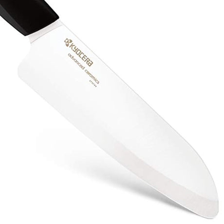 Kyocera  Cuchillos (mango negro, hoja blanca), Blanco, 6