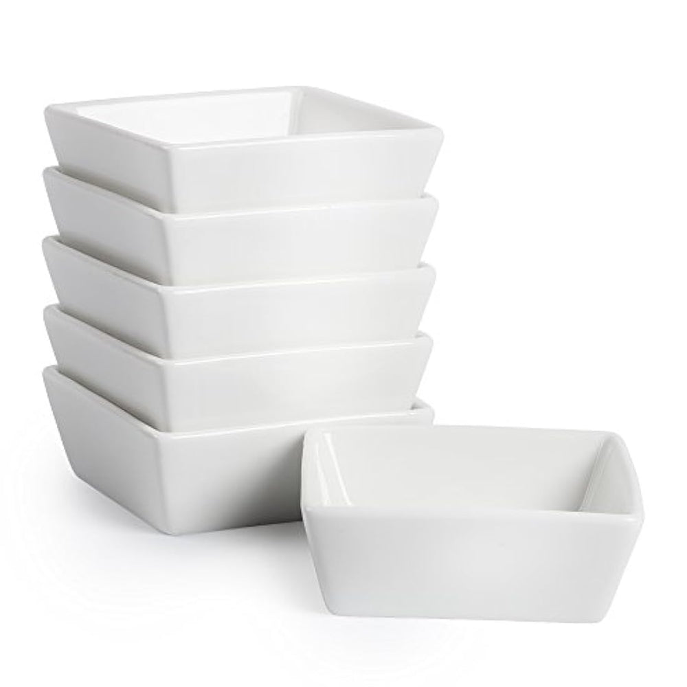 Ramekins 4 oz cuadrad juego de 6 raquetas para hornear