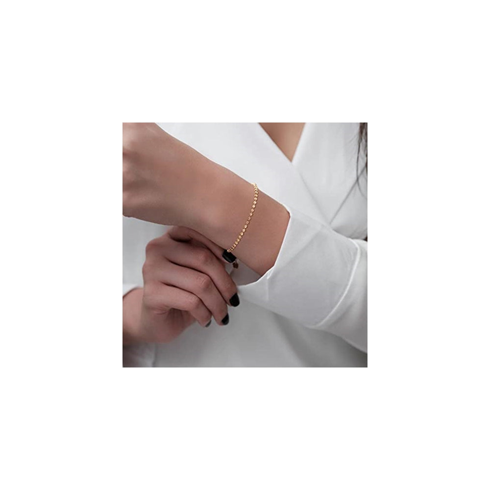 Pulseras y tobilleras de cuentas chapadas en oro