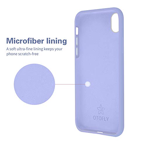 OTOFLY Funda de goma de gel de silicona líquida a prueba de golpes para iPhone Xs/iPhone X, antiarañazos y huellas dactilares, compatible con iPhone X/iPhone Xs de 5.8 pulgadas (2018), (morado claro)