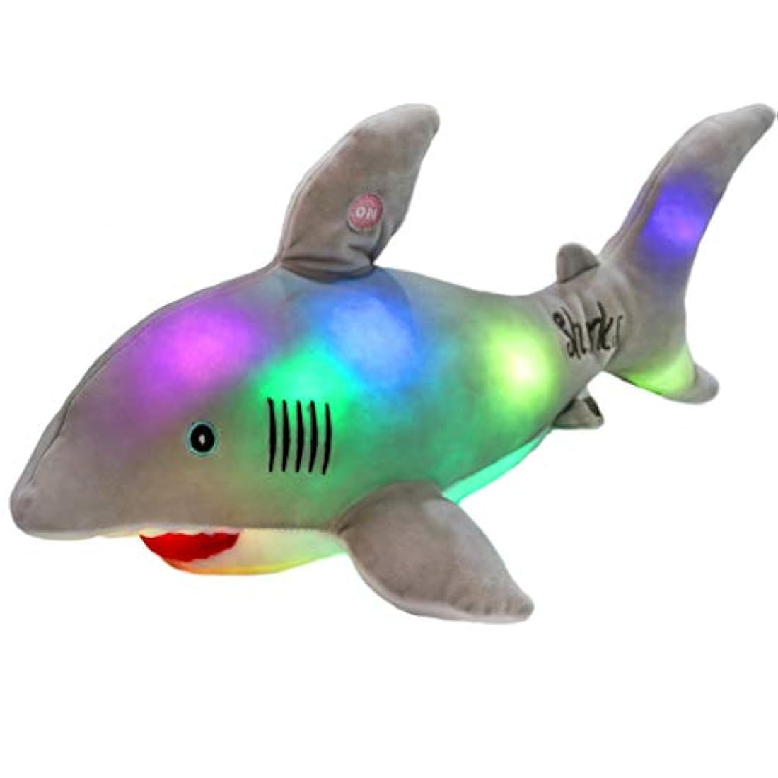 Peluche diseño de Tiburón Gris con luz LED, 20.0in, Bstaofy