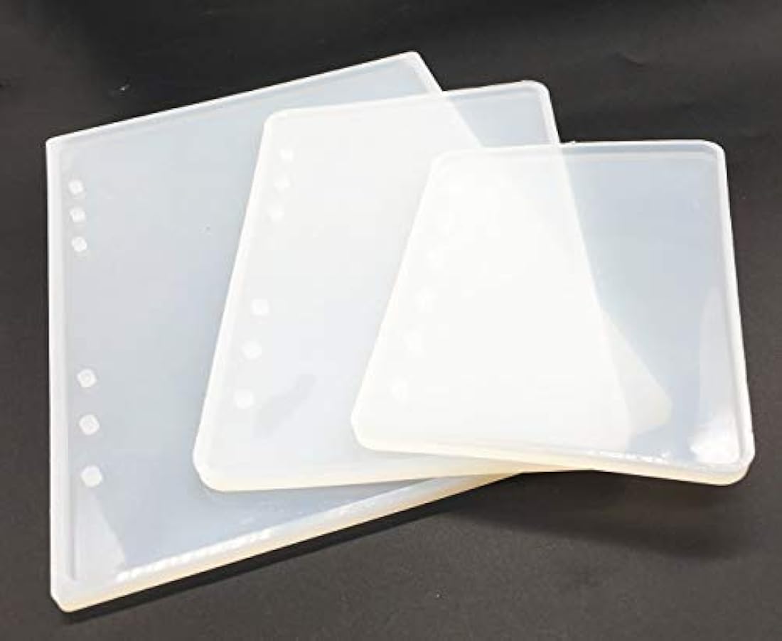 Juego de 3 moldes de resina para cuaderno, A5 A6 A7, molde de silicona para cuaderno con resina epoxi, bricolaje para manualidades, molde semitransparente