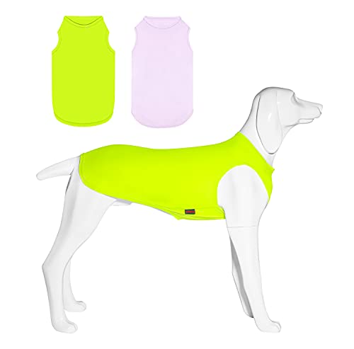 Paquete de 2 Camisas refrescantes para perros, ropa para perros instantáneos, ultra ligeras, transpirables, sin mangas, para perros pequeños, cachorros, niñas, talla M