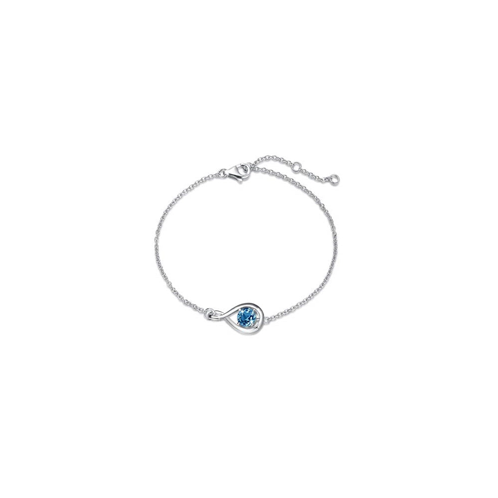 Pulseras de plata de ley 925 con piedra de nacimiento