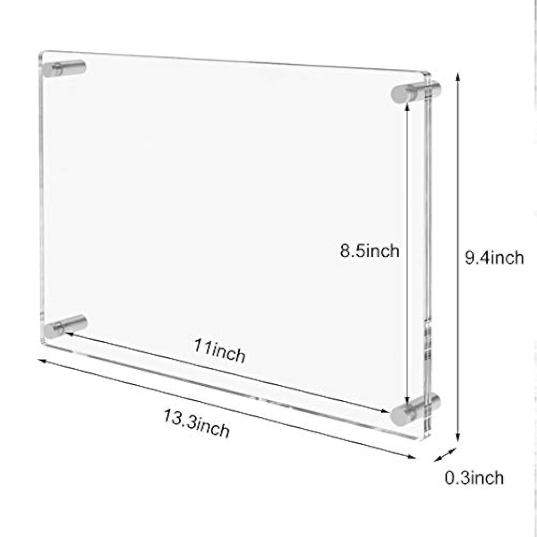 Portarretrato de acrílico transparente de 8,5x11 in/4 piezas