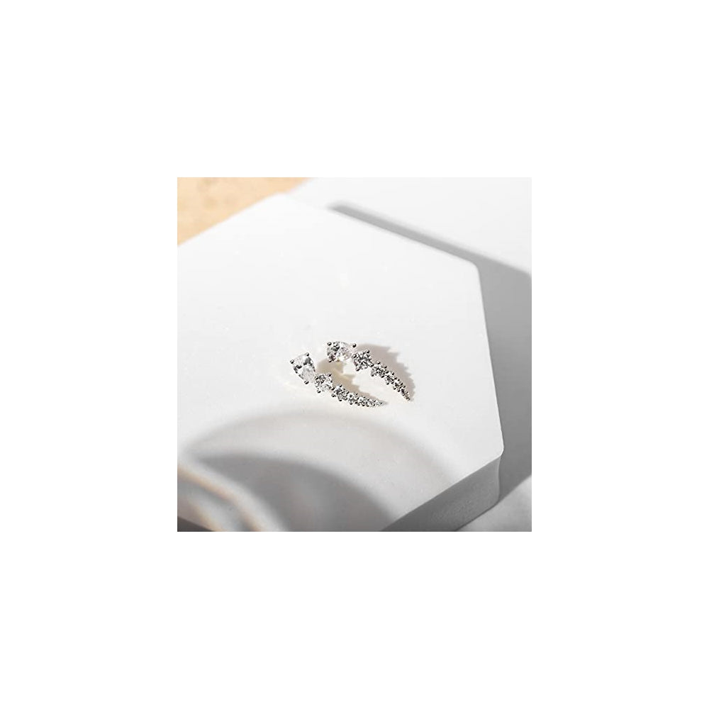 Aretes de plata chapados en oro de 14 quilates para mujeres