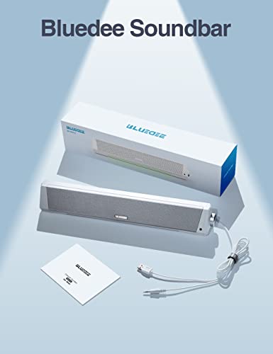 Parlantes para computador, barra de sonido RGB dinámica, estéreo HiFi con Bluetooth 5.0 y conexión auxiliar de 3.5mm, alimentados por USB, para computador de escritorio, monitor, portátil