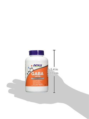 NOW GABA 500 mg, 200 cápsulas vegetales