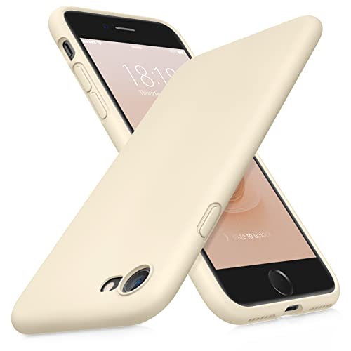 DTTOCASE - Funda para iPhone SE 2022/2020, iPhone 8, iPhone 7, funda de silicona líquida para iPhone SE 8 7 de 4.7 pulgadas, colorida y suave funda protectora para niñas y mujeres, color blanco leche