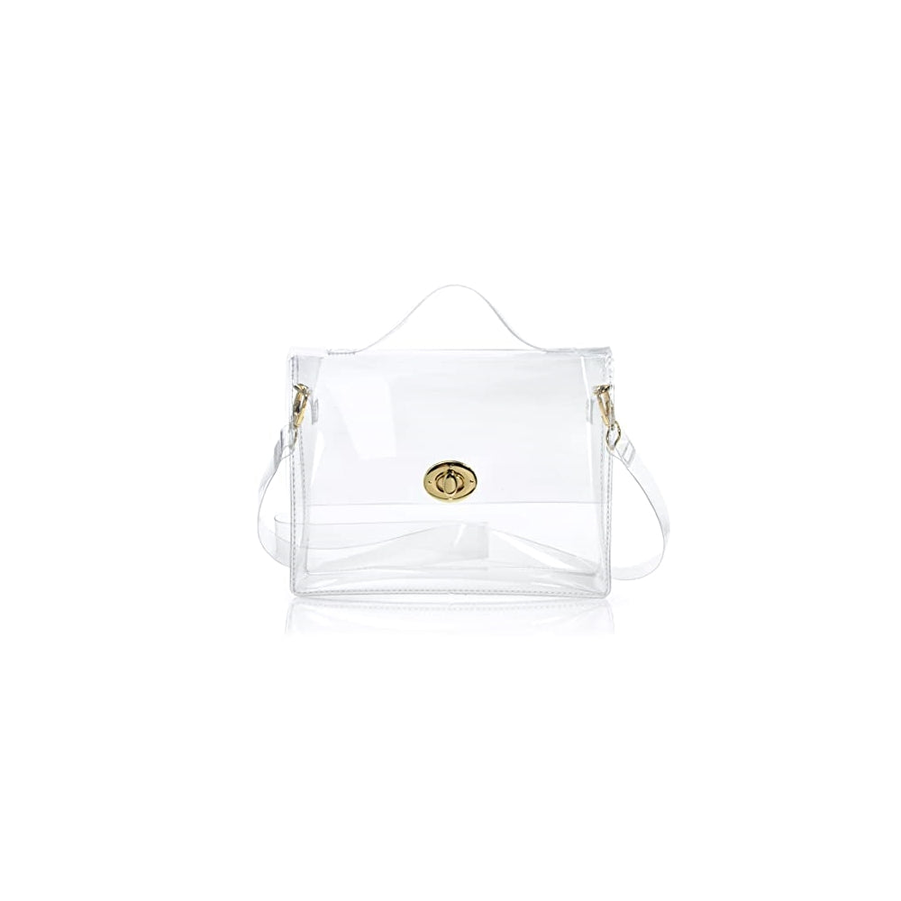 Bolsos de hombro transparente bandolera con cierre de broche