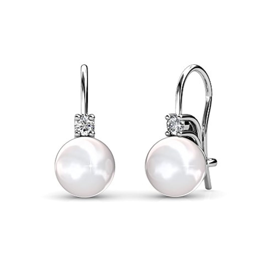 Pendientes de perlas de oro blanco de 18 quilates