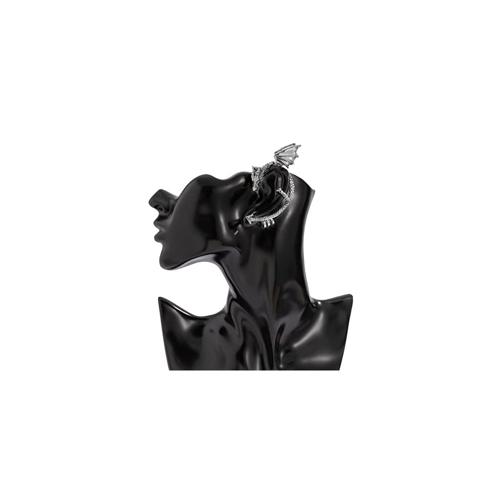 Aretes de dragón gótico para orejas sin perforación