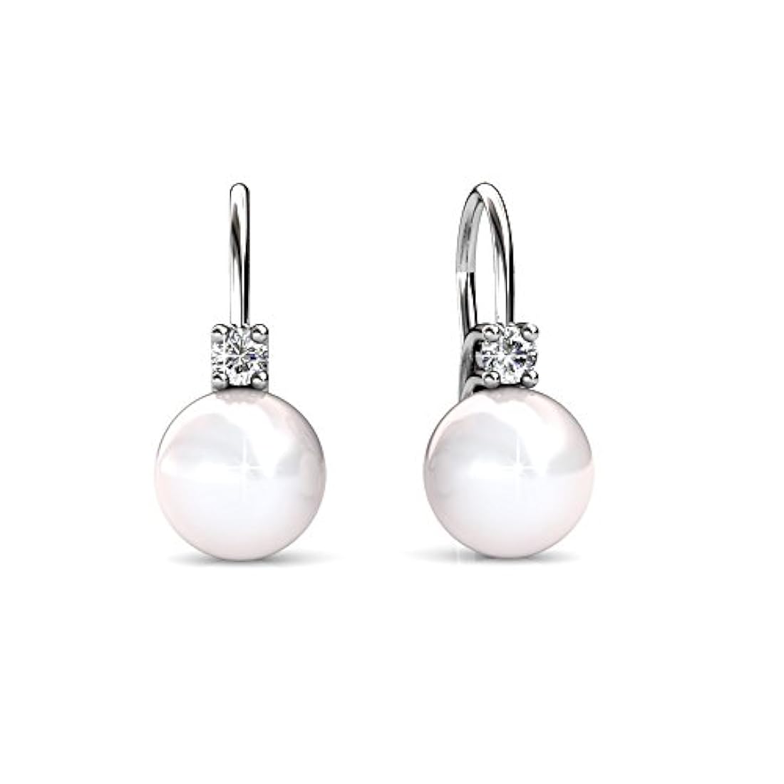 Pendientes de perlas de oro blanco de 18 quilates