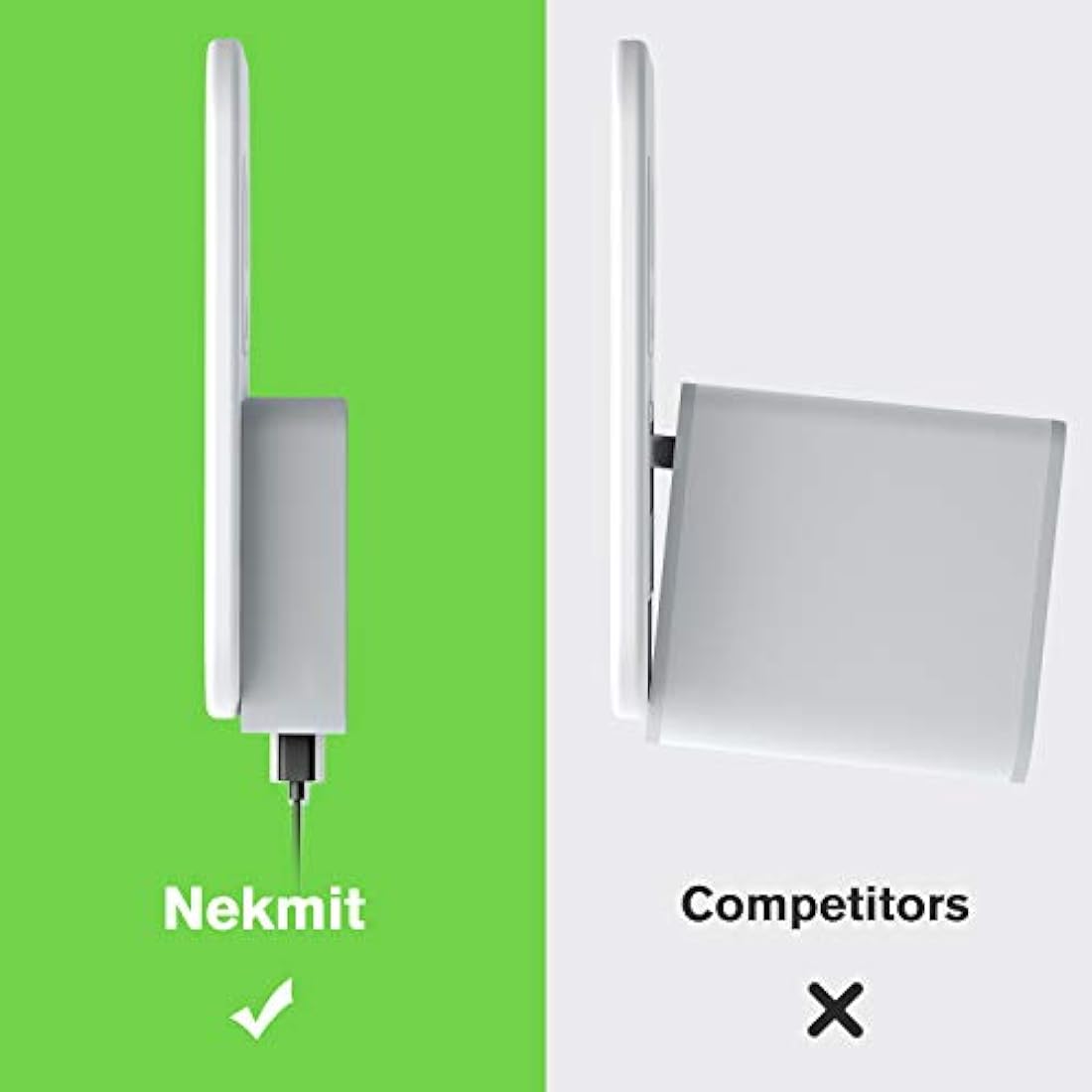 Nekmit - Cargador de pared USB C plano de 42 W con 4 puertos