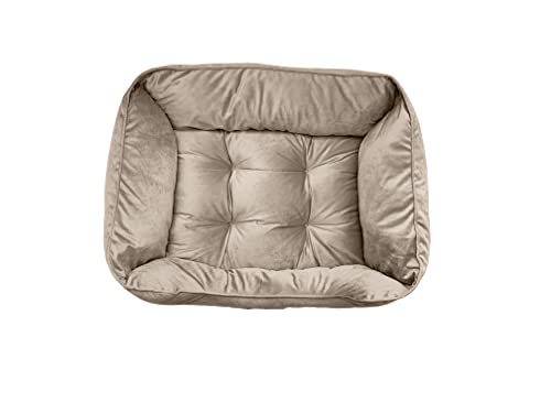 Modern Threads Luxury Dog Bed, Tufted Velvet Cuddler, for Small to Medium Dogs, Machine Washable