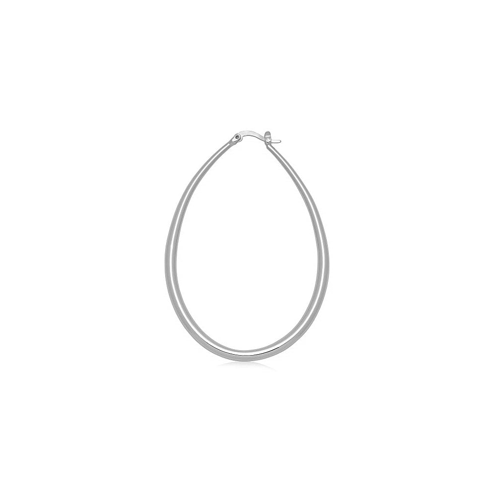 Aretes de aro ovalados de plata hipoalergénicos para mujer