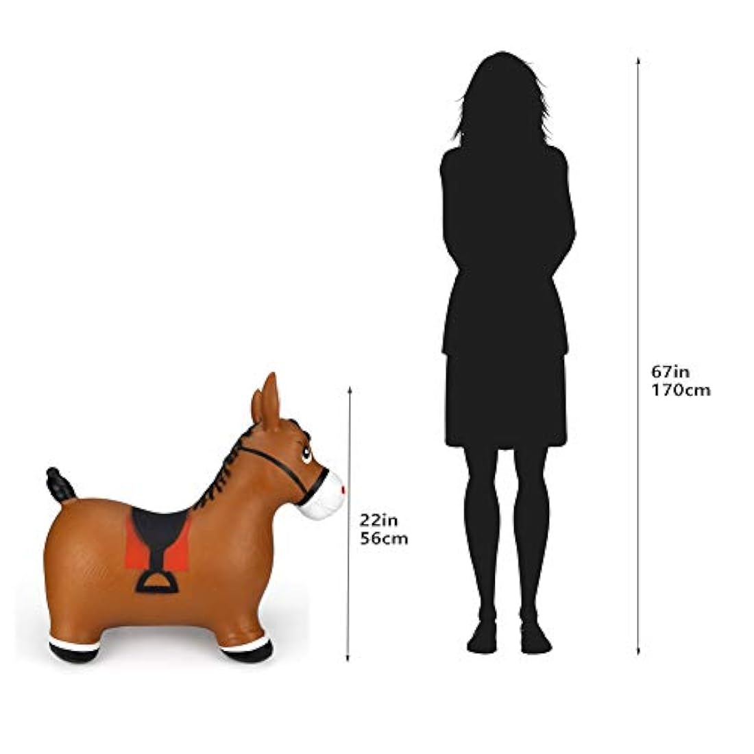 Caballo de salto inflable, juguete de animales de goma