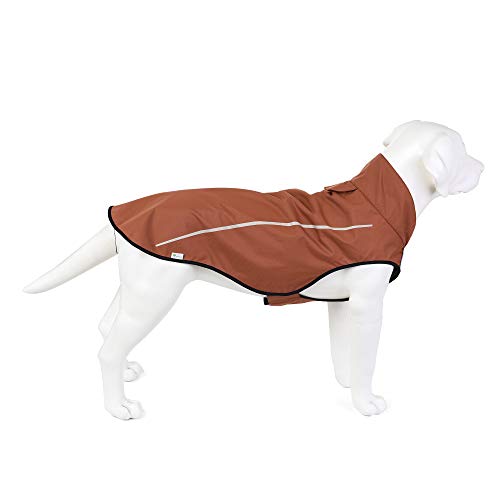 Mile High Life Chubasquero para perro, ropa ajustable a prueba de agua, chaqueta impermeable ligera con tira reflectante, cierre fácil