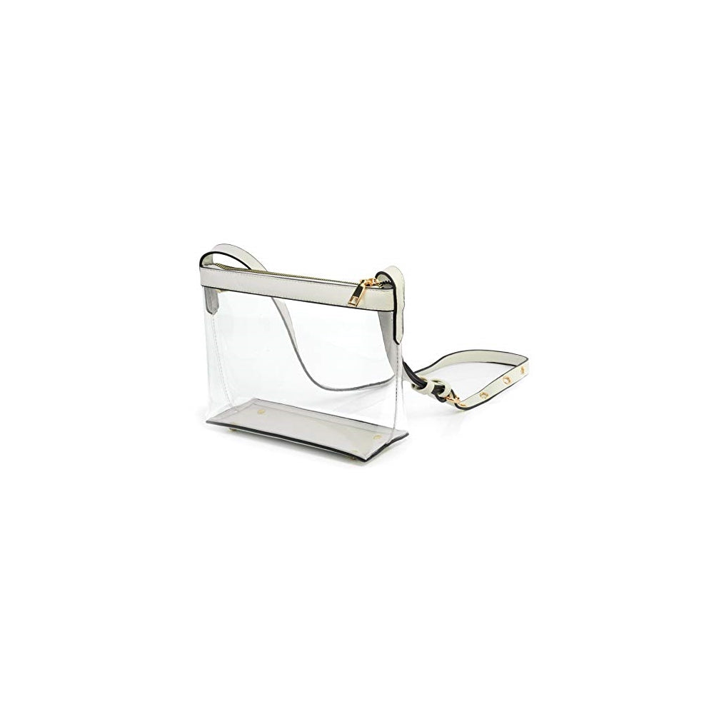 Bolsos cruzado con cremallera transparente de cuero vegano