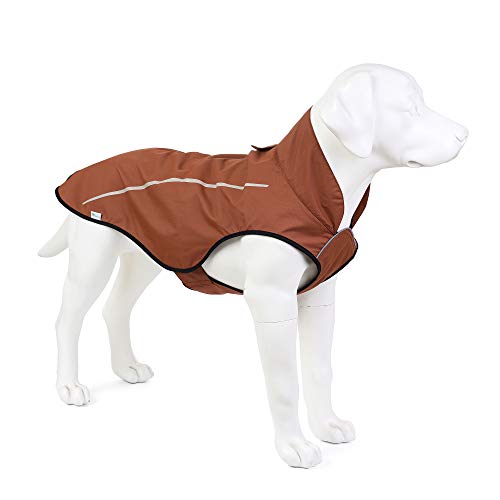 Mile High Life Chubasquero para perro, ropa ajustable a prueba de agua, chaqueta impermeable ligera con tira reflectante, cierre fácil
