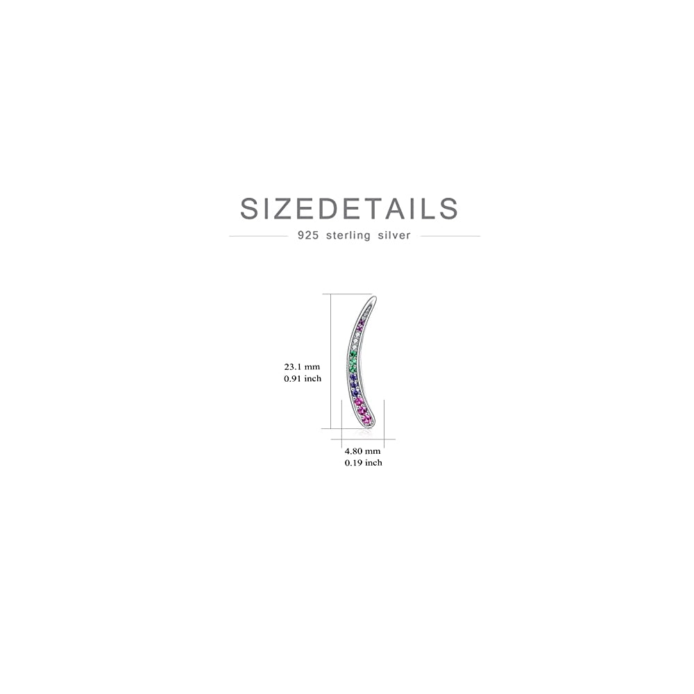 Aretes escaladores de plata esterlina para mujer