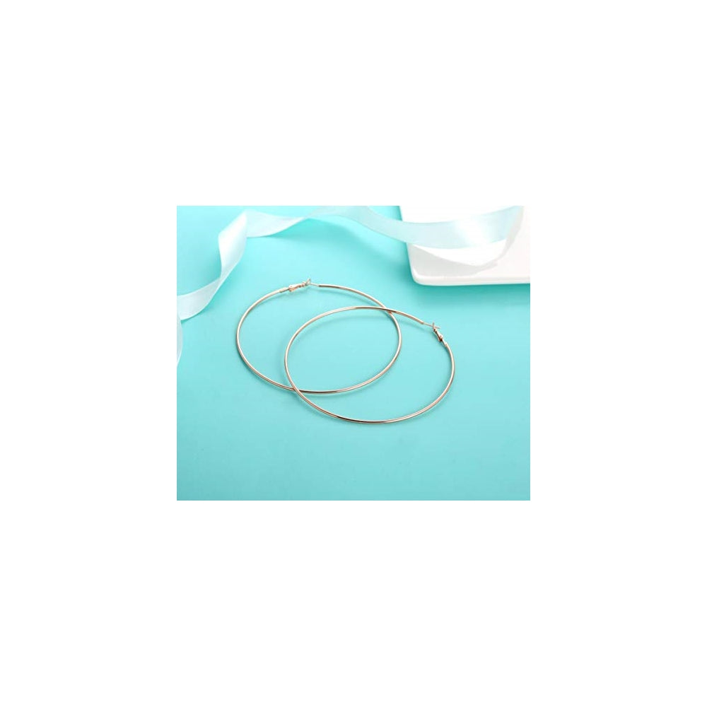 Aretes de aro grandes de acero inoxidable para mujeres