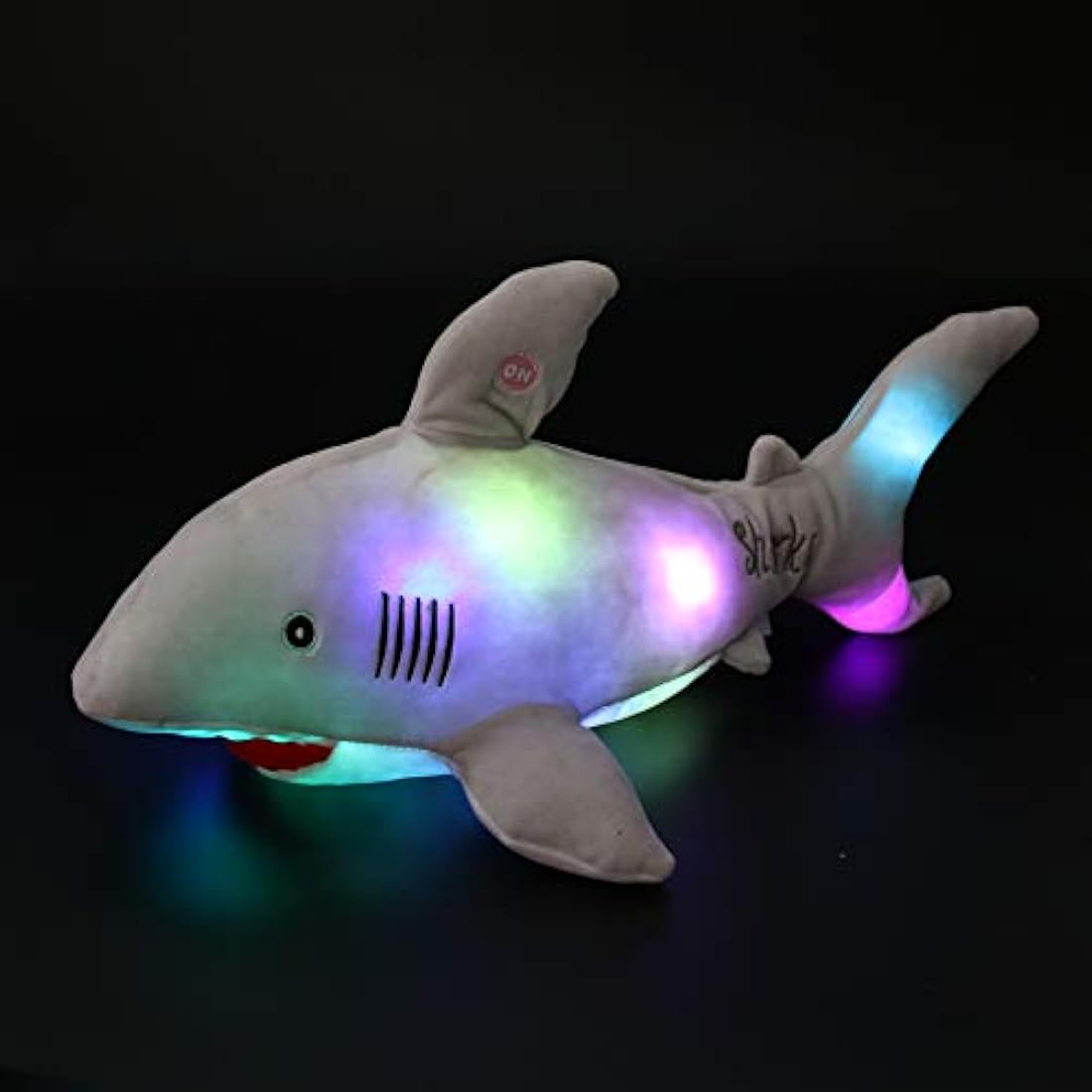 Peluche diseño de Tiburón Gris con luz LED, 20.0in, Bstaofy