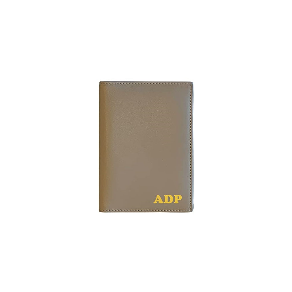 Porta Documentos y Tarjetas de piel para pasaporte gris
