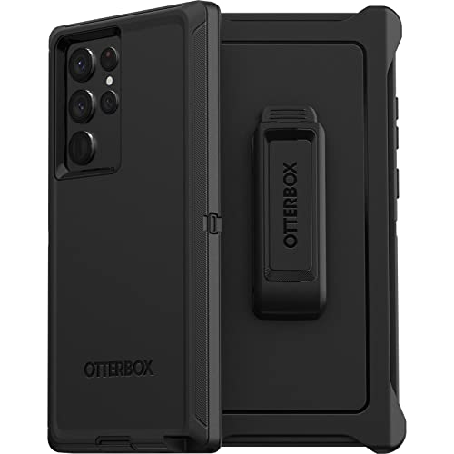 OtterBox Funda protectora resistente para Samsung Galaxy S22 Ultra, serie Defender, color negro