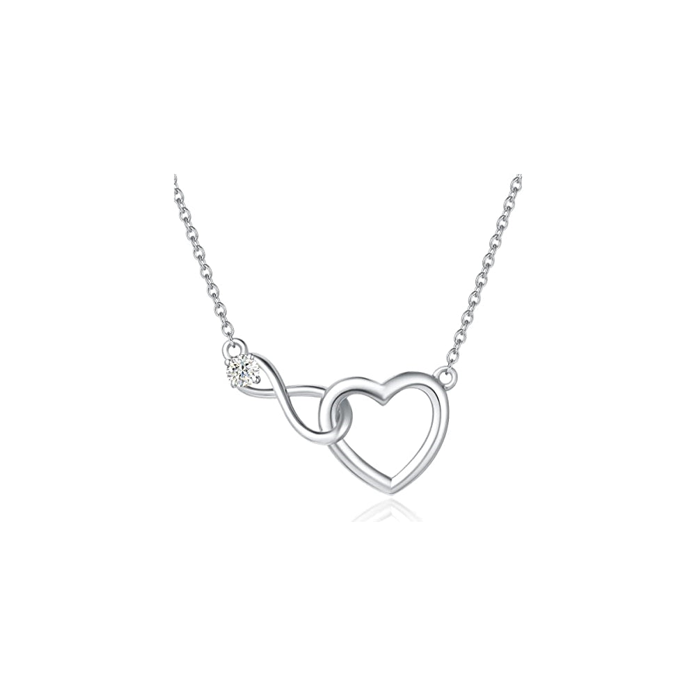 Collares y Cadenas de plata de ley 925 con diseño de corazón