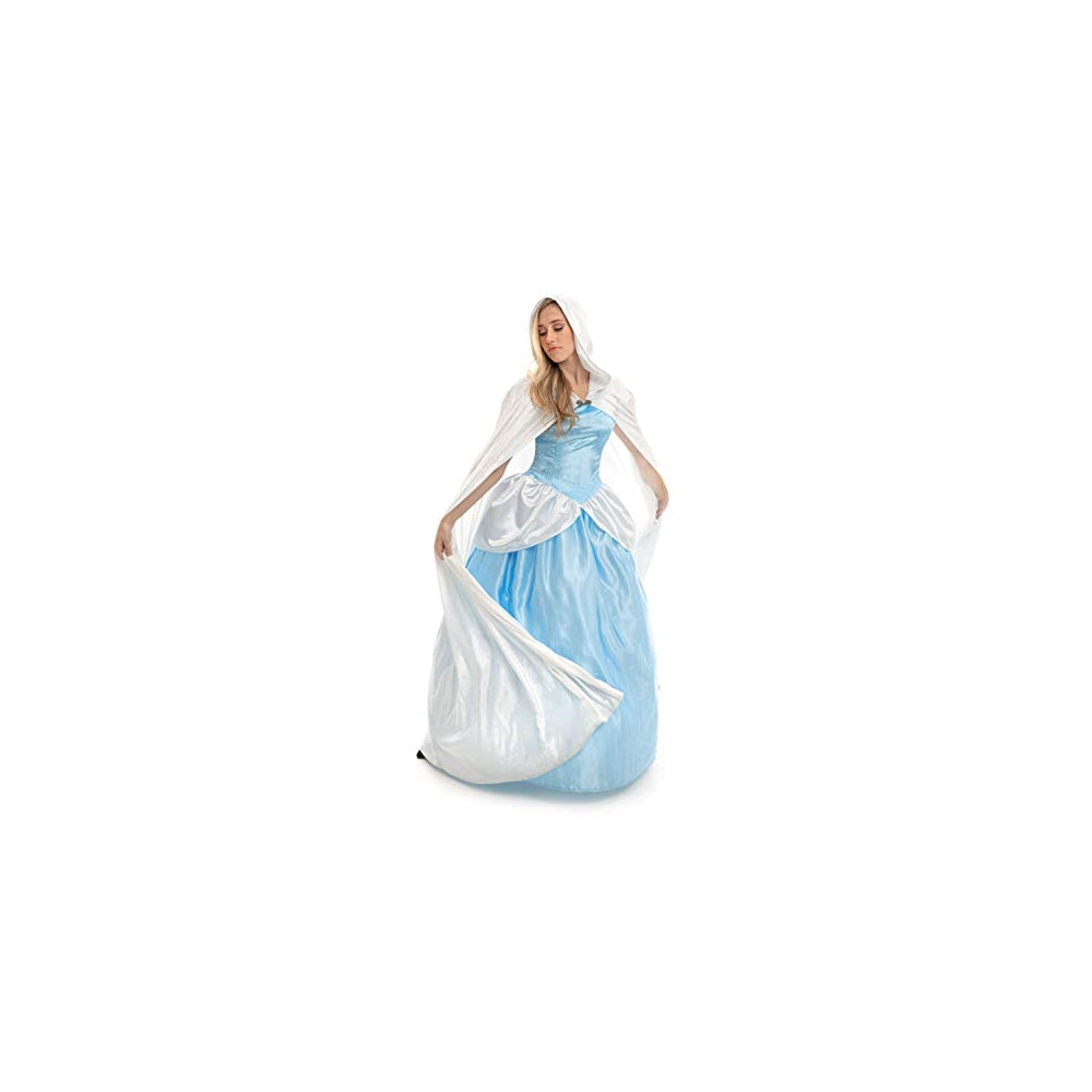 Disfraces de Capa de terciopelo capucha blanca talla única