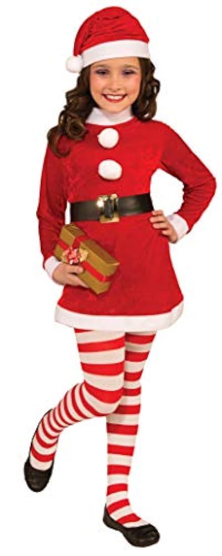 Disfraz navideño con leggings a rayas