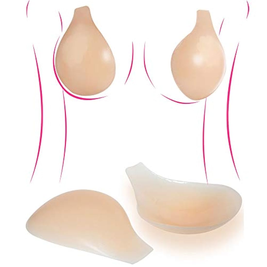 Tazas invisibles para sostén de levantamiento de senos