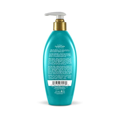 Ogx Rizos de coco con bloqueo de aire,color crema seca, 6 oz