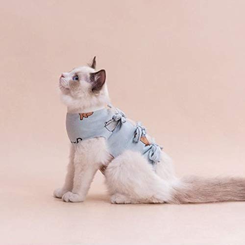 TRAJE de recuperación de gatos después de la cirugía, alternativa de cuello E para cono de mascota, banda quirúrgica profesional elástica para cachorros, gatitos, heridas abdominales, daños en la piel/destete