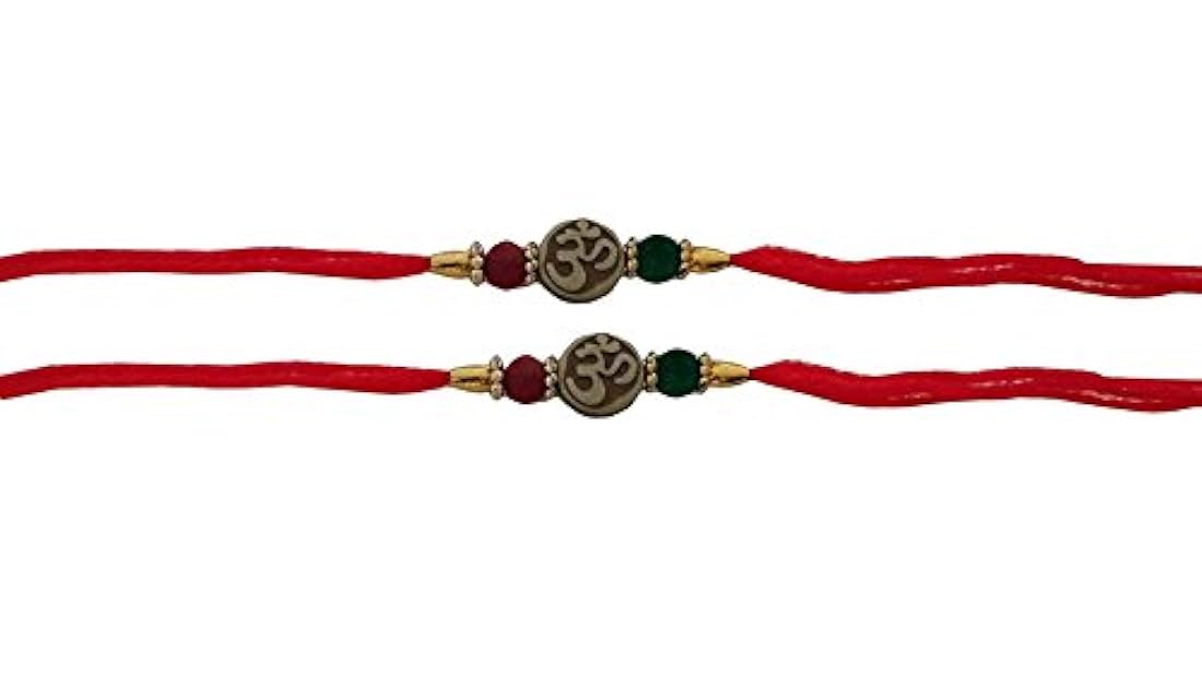 pulseras raksha de hilo rakhi de diseño, color rojo