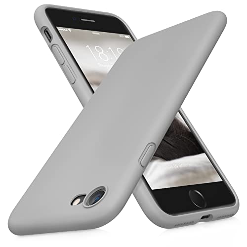 DTTOCASE - Funda para iPhone SE 2022/2020, iPhone 8, iPhone 7, funda de silicona líquida para iPhone SE 8 7 de 4.7 pulgadas, funda protectora colorida suave y sedosa para niñas y mujeres, color gris marino
