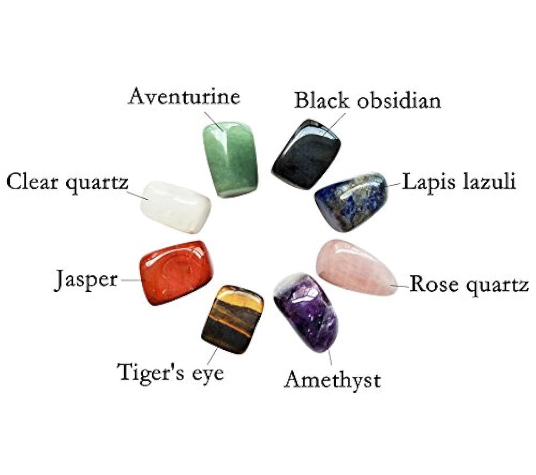Juego de 8 piedras de chakra, forma natural, cristales