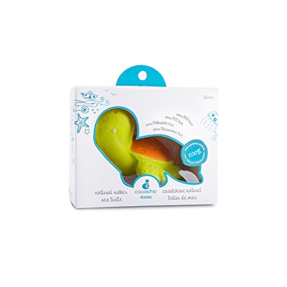 Juguete de baño de goma natural Mele the Sea Turtle